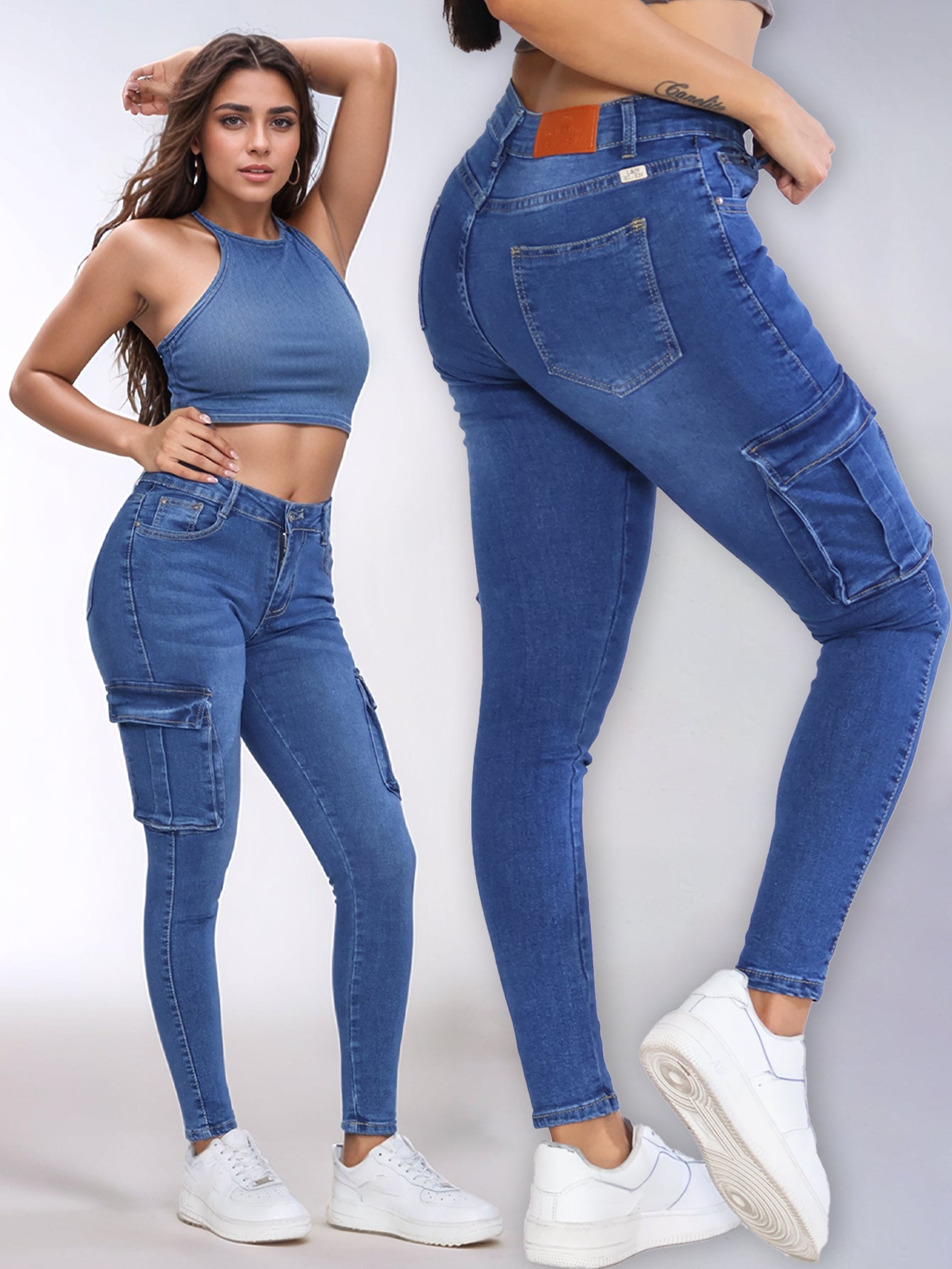 Pantalones Vaqueros Ajustados para Mujer - Estilo Casual con Bolsillos Especiales