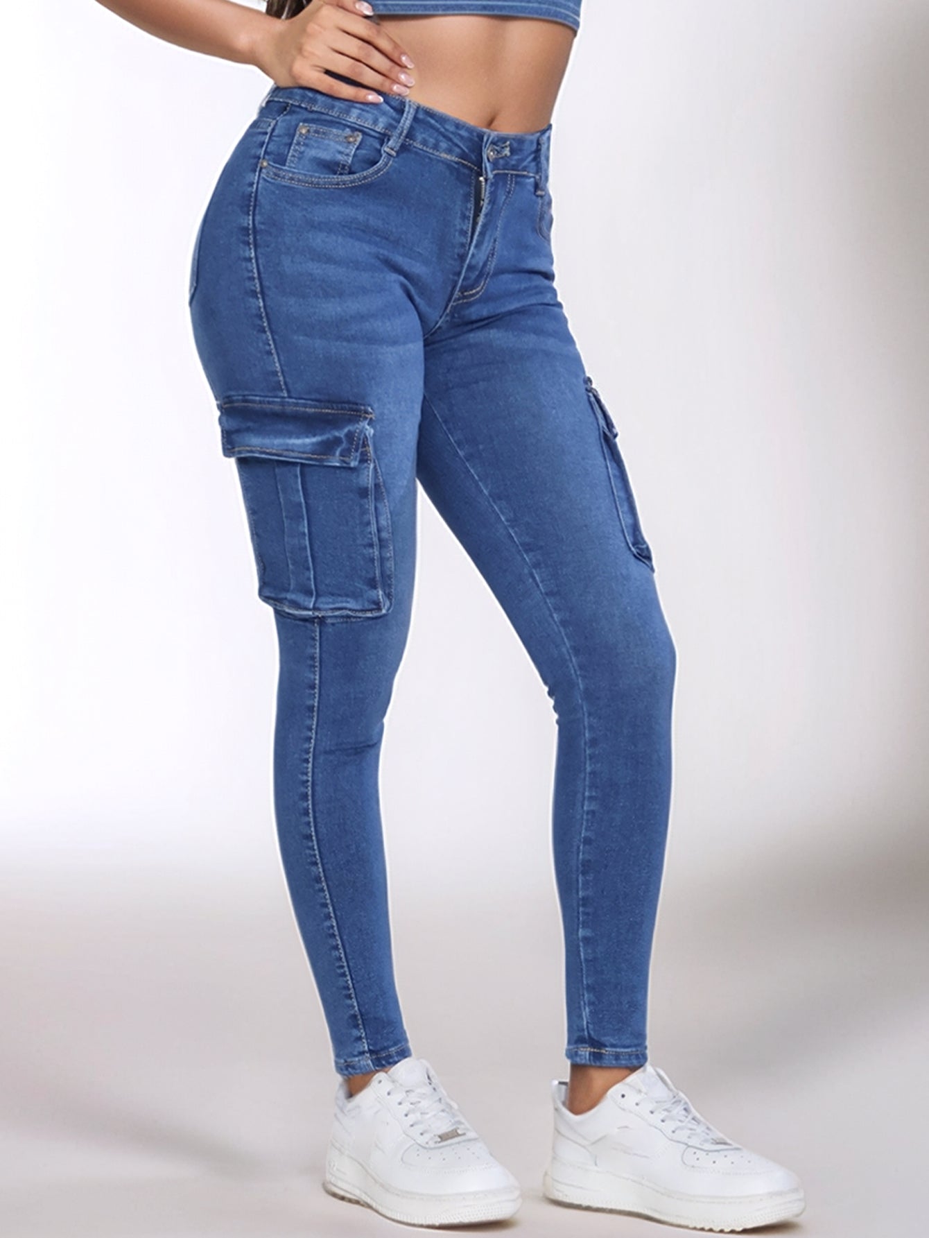 Pantalones Vaqueros Ajustados para Mujer - Estilo Casual con Bolsillos Especiales