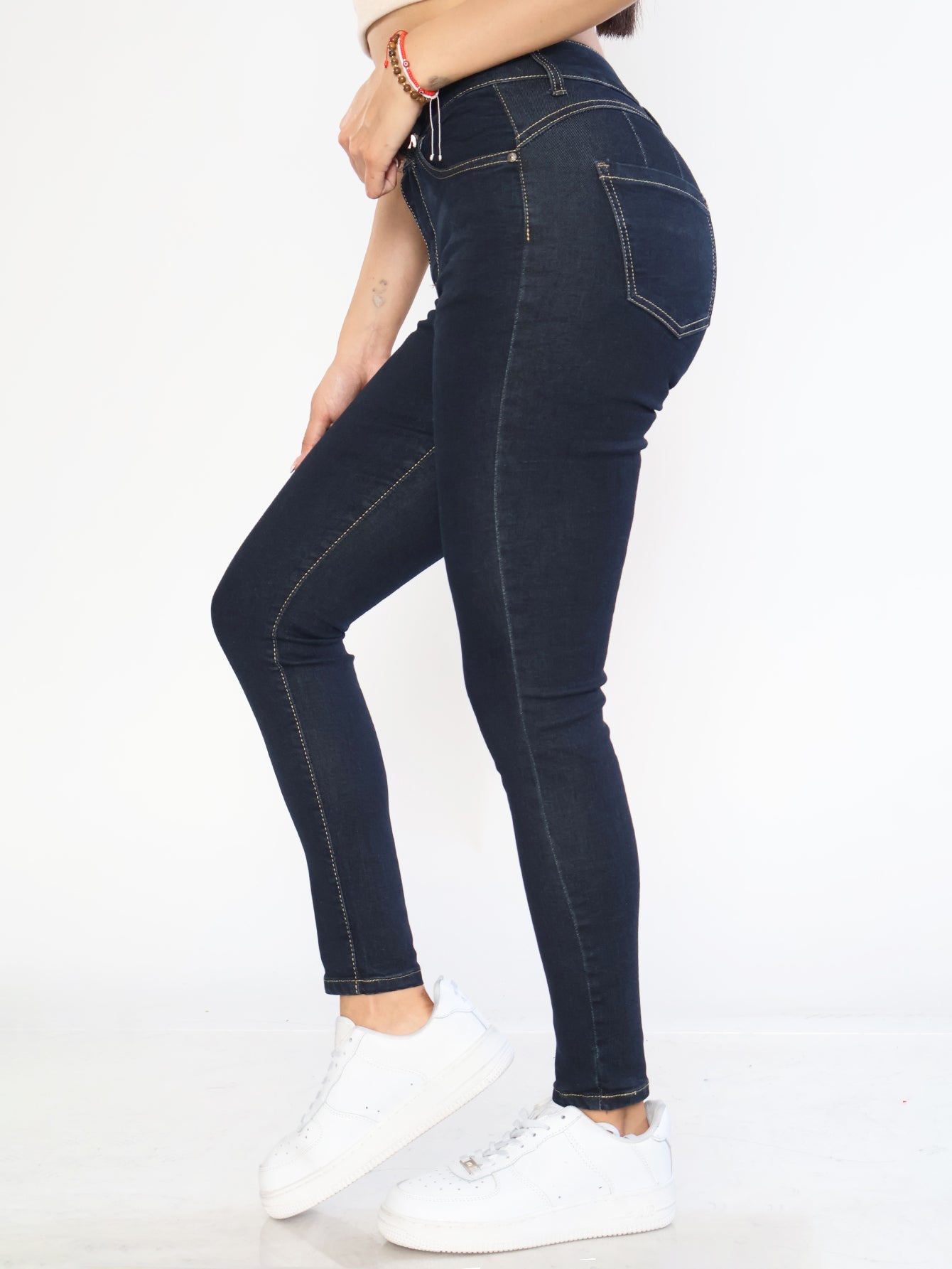 Pantalones Vaqueros Ajustados de Mezclilla - Talle Alto y Look Moderno para Mujer