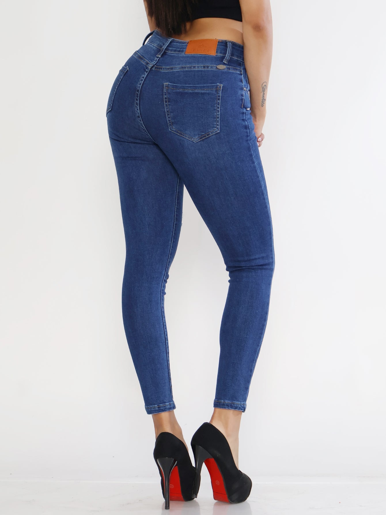 Pantalón de Mezclilla para Mujer - Básicos Ajustados con Diseño Roto en Azul