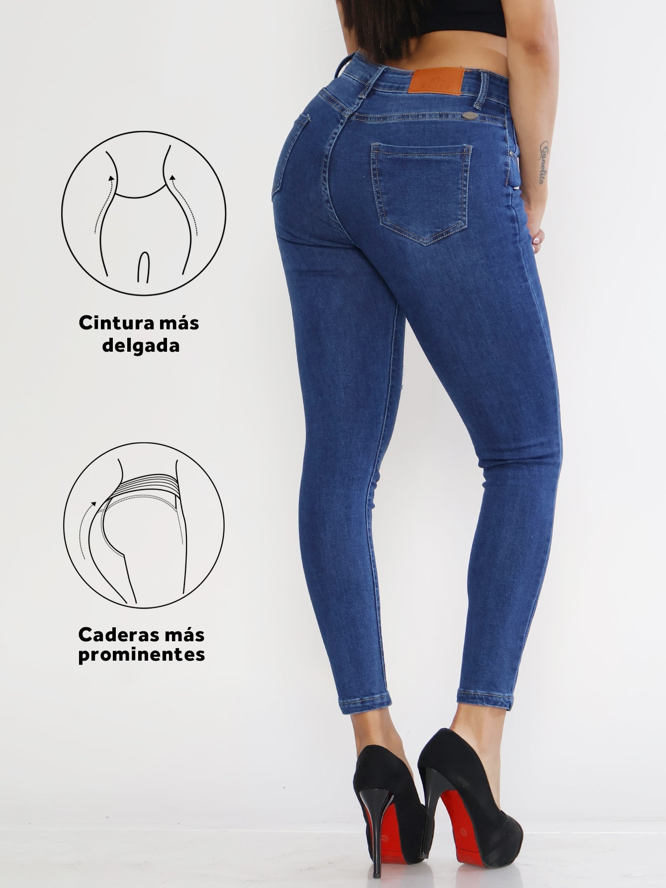 Pantalón de Mezclilla para Mujer - Básicos Ajustados con Diseño Roto en Azul