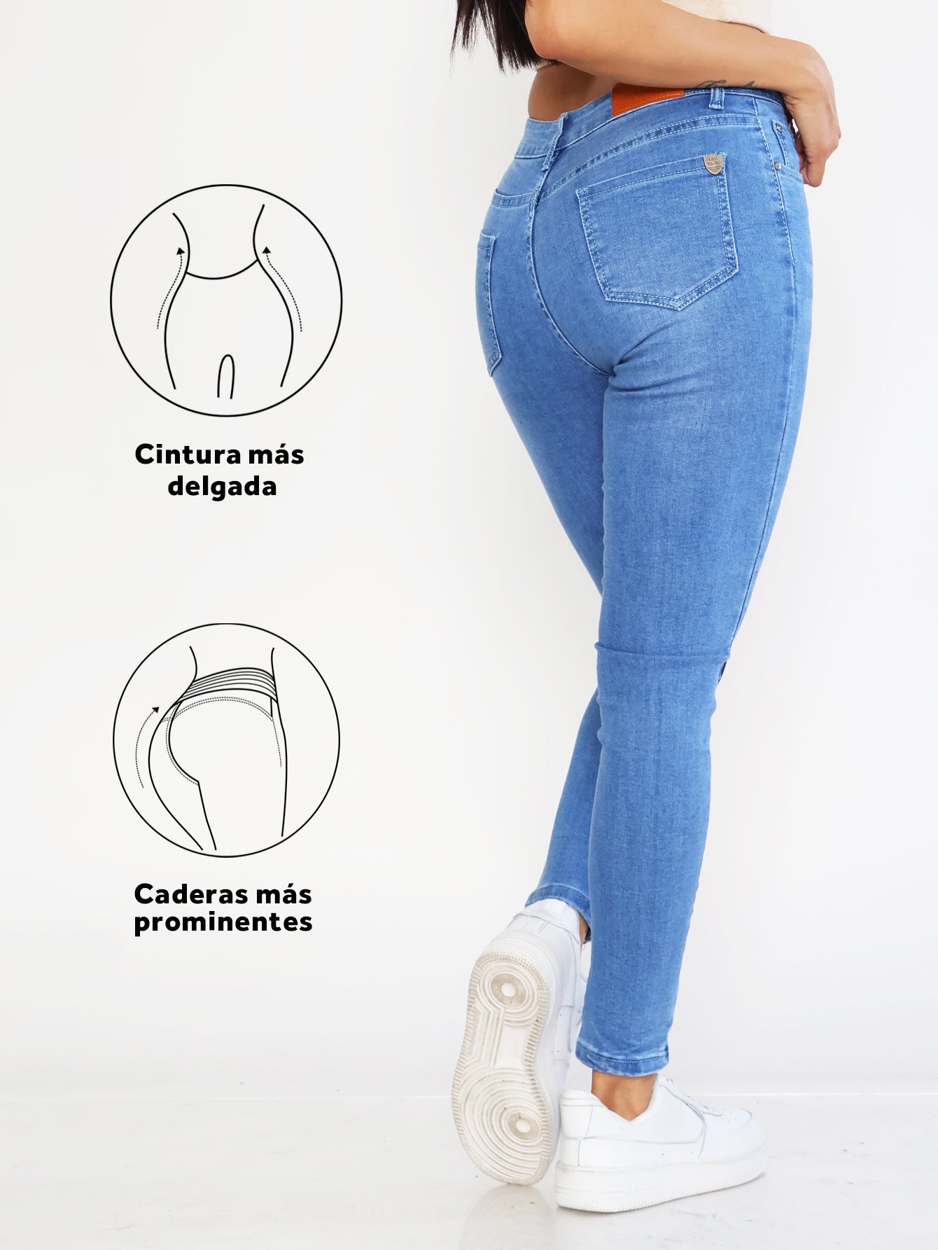 Jeans Ajustados de Mezclilla Azul Claro para Mujer - Tiro Alto y Estilo Pitillo con Elegancia