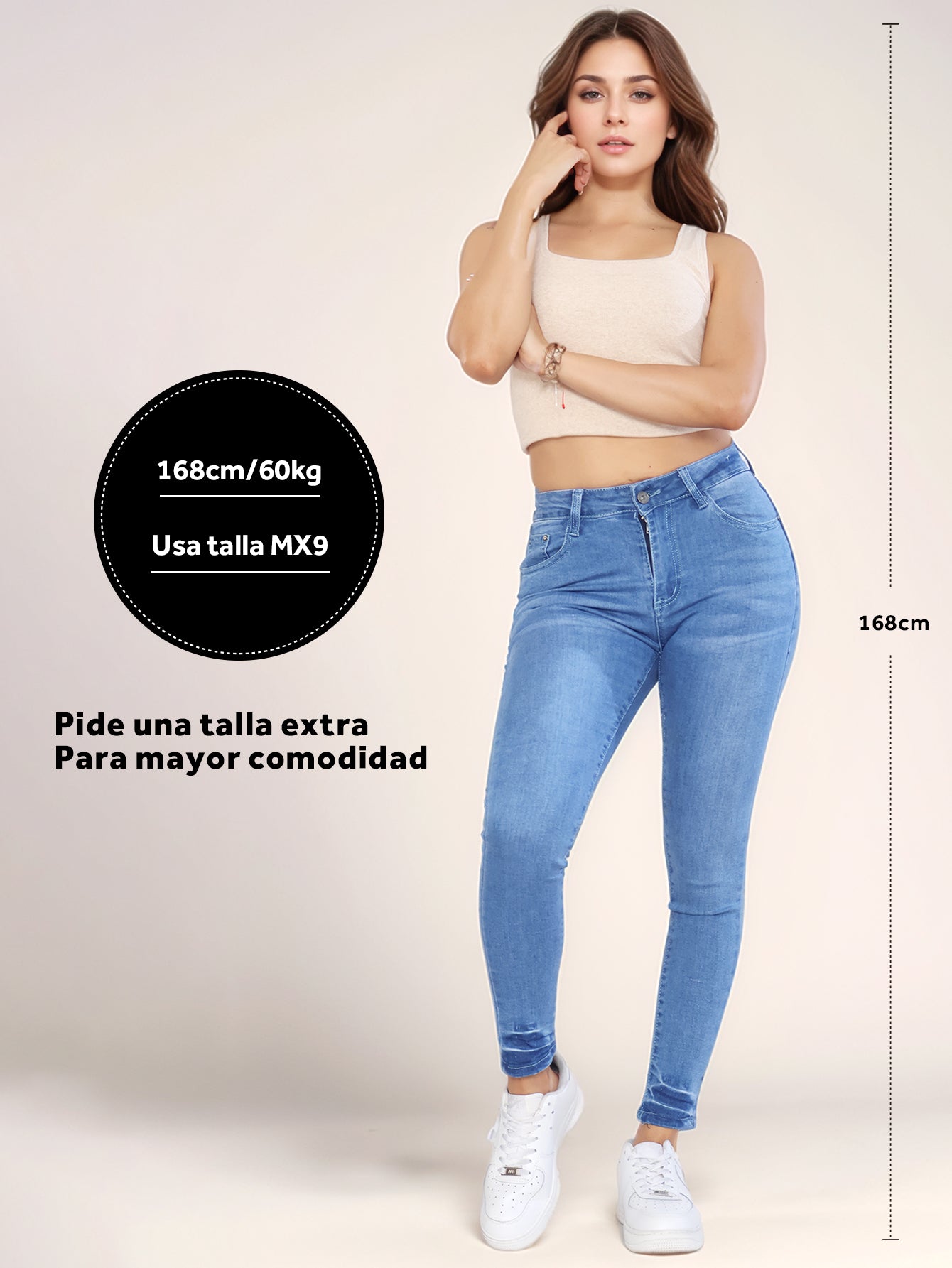 Jeans Ajustados de Mezclilla Azul Claro para Mujer - Tiro Alto y Estilo Pitillo con Elegancia