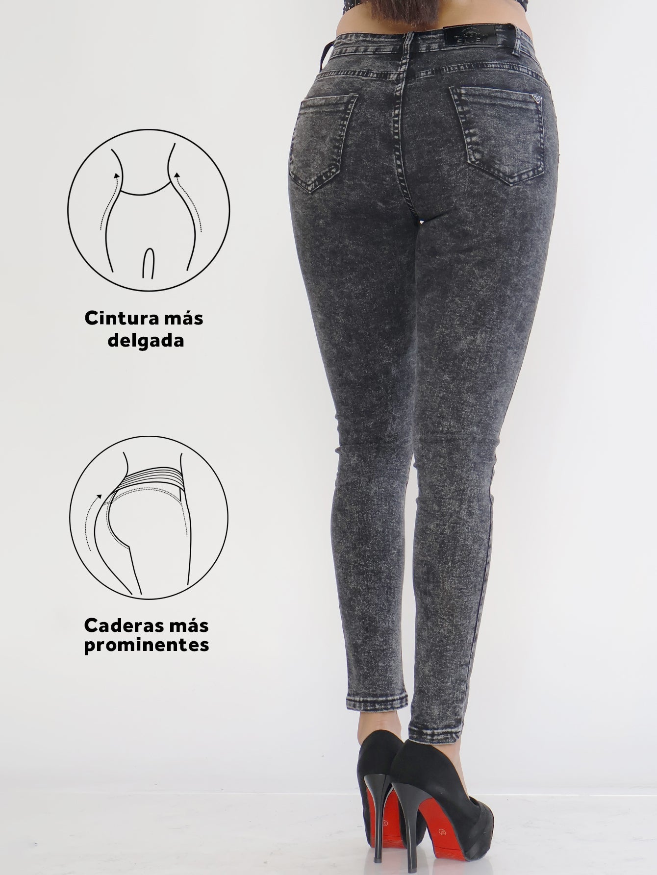 Pantalones Vaqueros Desgastados Grises para Mujer - Estilo Pitillo y Retro Nostálgico