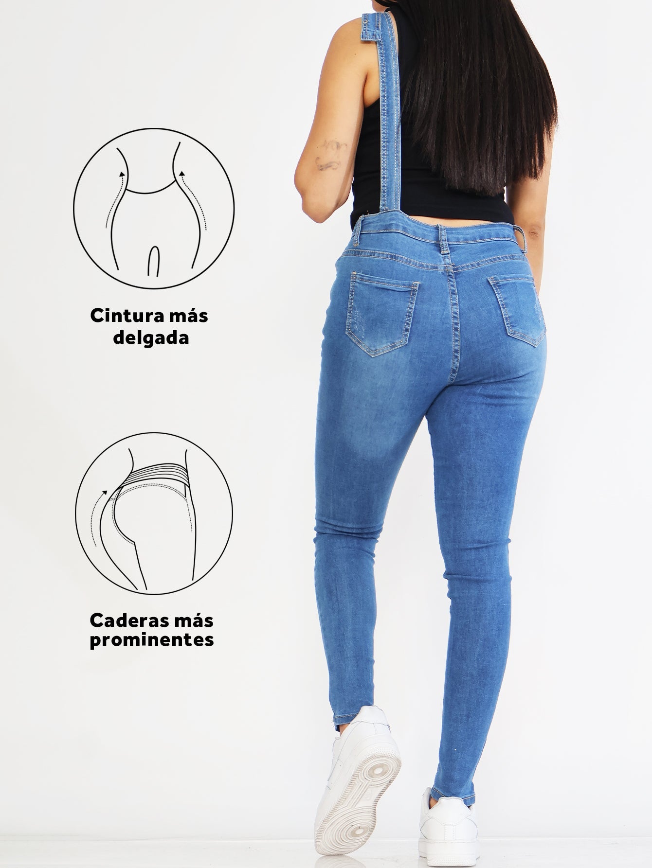 Pantalones Vaqueros con Tirantes para Damas - Azul Fresh con Elegancia y Comodidad