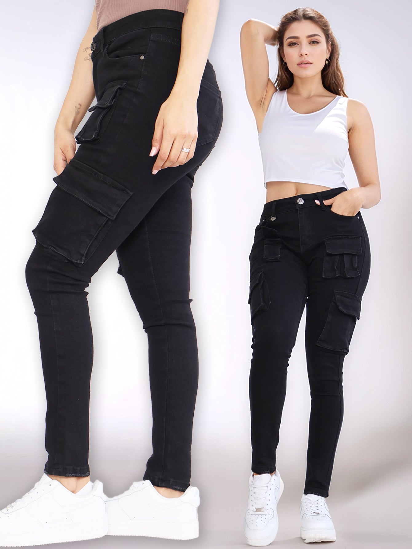 Pantalones Vaqueros Ajustados para Mujer - Estilo Casual con Diseño de Bolsillos Especiales