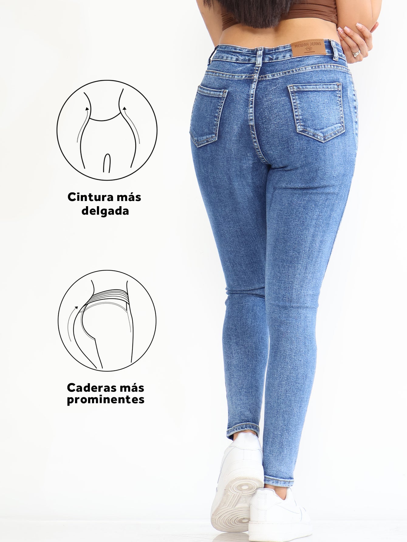 Jeans Ajustados de Mezclilla para Mujer - Tiro Alto con Múltiples Botones y Super Stretch