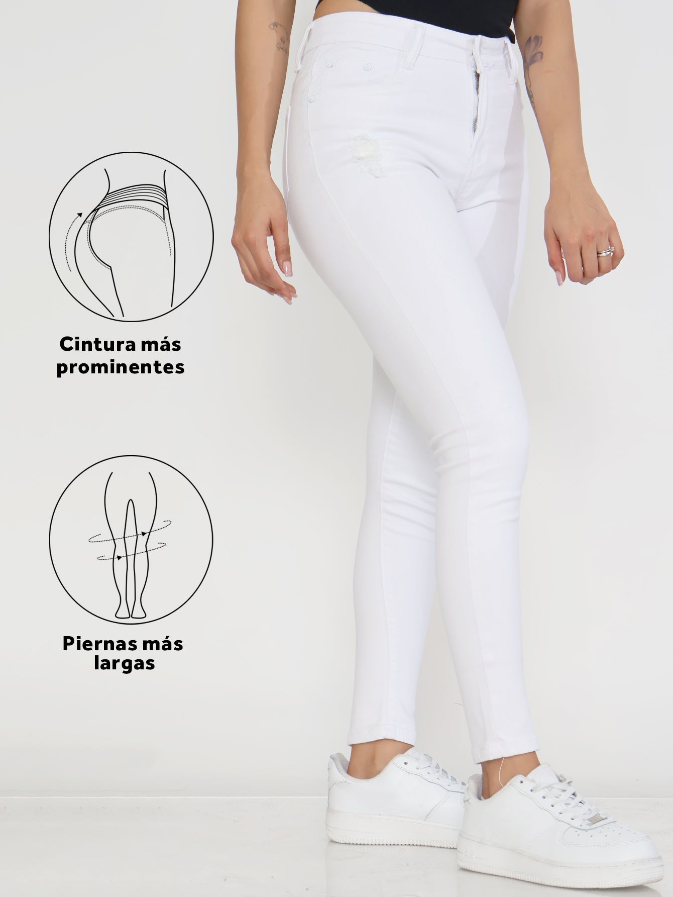 Pantalones Vaqueros Desgastados con Roturas para Mujer - Talle Alto y Look Moderno