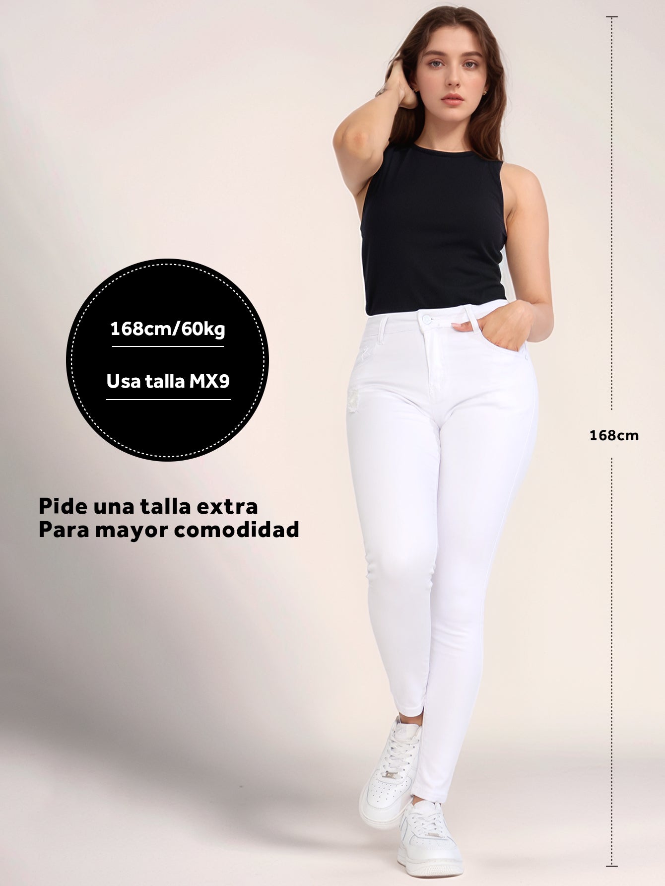 Pantalones Vaqueros Desgastados con Roturas para Mujer - Talle Alto y Look Moderno